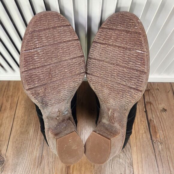 Clarks Artisan Carleta Lyon Womens Sz 10M Black Suede Heeled Ankle Booties Boots - Picture 8 of 12